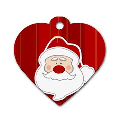 Santa Claus Xmas Christmas Dog Tag Heart (two Sides) by Nexatart