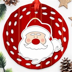 Santa Claus Xmas Christmas Ornament (round Filigree) by Nexatart