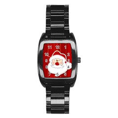 Santa Claus Xmas Christmas Stainless Steel Barrel Watch by Nexatart