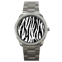 Seamless Zebra Pattern Sport Metal Watch by Nexatart