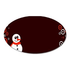 Snowman Holidays, Occasions, Christmas Oval Magnet by Nexatart