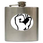 Skeleton Right Hand Fist Raised Fist Clip Art Hand 00wekk Clipart Hip Flask (6 oz) Front