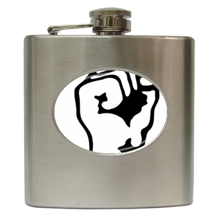 Skeleton Right Hand Fist Raised Fist Clip Art Hand 00wekk Clipart Hip Flask (6 oz)