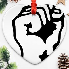 Skeleton Right Hand Fist Raised Fist Clip Art Hand 00wekk Clipart Heart Ornament (two Sides)