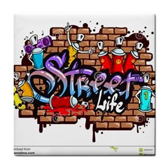 Graffiti Word Characters Composition Decorative Urban World Youth Street Life Art Spraycan Drippy Bl Tile Coasters by Foxymomma