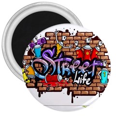 Graffiti Word Characters Composition Decorative Urban World Youth Street Life Art Spraycan Drippy Bl 3  Magnets