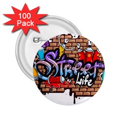 Graffiti Word Characters Composition Decorative Urban World Youth Street Life Art Spraycan Drippy Bl 2 25  Buttons (100 Pack)  by Foxymomma