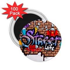 Graffiti Word Characters Composition Decorative Urban World Youth Street Life Art Spraycan Drippy Bl 2 25  Magnets (100 Pack)  by Foxymomma