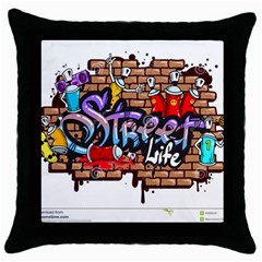 Graffiti Word Characters Composition Decorative Urban World Youth Street Life Art Spraycan Drippy Bl Throw Pillow Case (black)