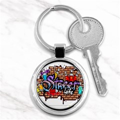 Graffiti Word Characters Composition Decorative Urban World Youth Street Life Art Spraycan Drippy Bl Key Chains (round)  by Foxymomma