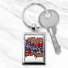 Graffiti Word Characters Composition Decorative Urban World Youth Street Life Art Spraycan Drippy Bl Key Chains (rectangle)  by Foxymomma