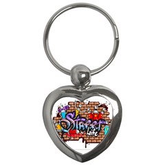 Graffiti Word Characters Composition Decorative Urban World Youth Street Life Art Spraycan Drippy Bl Key Chains (heart)  by Foxymomma