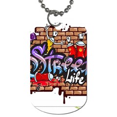 Graffiti Word Characters Composition Decorative Urban World Youth Street Life Art Spraycan Drippy Bl Dog Tag (one Side) by Foxymomma