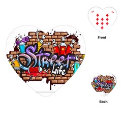 Graffiti Word Characters Composition Decorative Urban World Youth Street Life Art Spraycan Drippy Bl Playing Cards (heart)  by Foxymomma