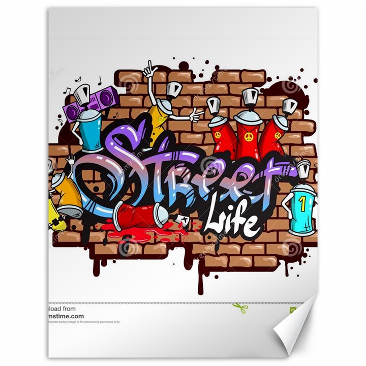 Graffiti Word Characters Composition Decorative Urban World Youth Street Life Art Spraycan Drippy Bl Canvas 12  x 16  