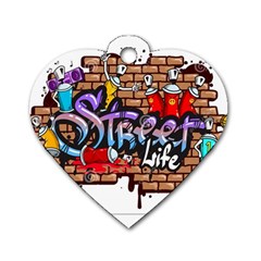 Graffiti Word Characters Composition Decorative Urban World Youth Street Life Art Spraycan Drippy Bl Dog Tag Heart (two Sides) by Foxymomma