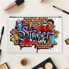 Graffiti Word Characters Composition Decorative Urban World Youth Street Life Art Spraycan Drippy Bl Cosmetic Bag (large)  by Foxymomma