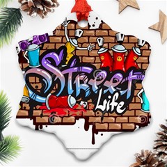 Graffiti Word Characters Composition Decorative Urban World Youth Street Life Art Spraycan Drippy Bl Snowflake Ornament (two Sides) by Foxymomma