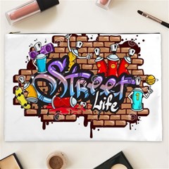 Graffiti Word Characters Composition Decorative Urban World Youth Street Life Art Spraycan Drippy Bl Cosmetic Bag (xxl)  by Foxymomma