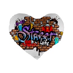 Graffiti Word Characters Composition Decorative Urban World Youth Street Life Art Spraycan Drippy Bl Standard 16  Premium Heart Shape Cushions by Foxymomma