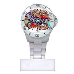 Graffiti Word Characters Composition Decorative Urban World Youth Street Life Art Spraycan Drippy Bl Plastic Nurses Watch by Foxymomma