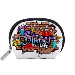 Graffiti Word Characters Composition Decorative Urban World Youth Street Life Art Spraycan Drippy Bl Accessory Pouches (small)  by Foxymomma