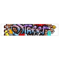 Graffiti Word Characters Composition Decorative Urban World Youth Street Life Art Spraycan Drippy Bl Flano Scarf (small)