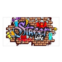 Graffiti Word Characters Composition Decorative Urban World Youth Street Life Art Spraycan Drippy Bl Satin Shawl by Foxymomma