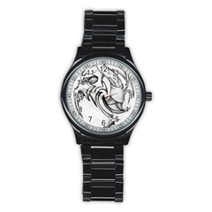 Tattoo Design 002 Stainless Steel Round Watch