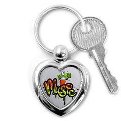 Graffiti Word Character Print Spray Can Element Player Music Notes Drippy Font Text Sample Grunge Ve Key Chains (heart)  by Foxymomma