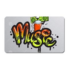 Graffiti Word Character Print Spray Can Element Player Music Notes Drippy Font Text Sample Grunge Ve Magnet (rectangular)