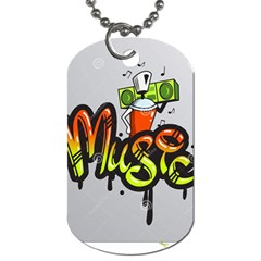 Graffiti Word Character Print Spray Can Element Player Music Notes Drippy Font Text Sample Grunge Ve Dog Tag (one Side) by Foxymomma