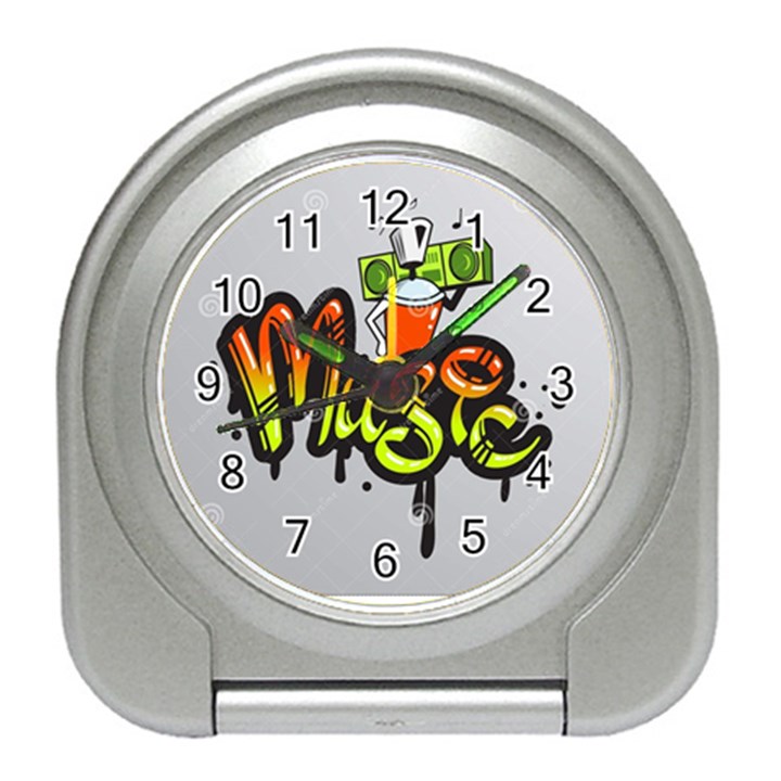 Graffiti Word Character Print Spray Can Element Player Music Notes Drippy Font Text Sample Grunge Ve Travel Alarm Clocks