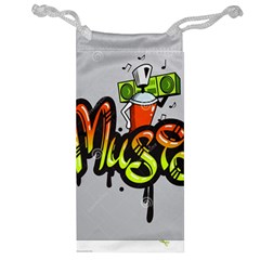 Graffiti Word Character Print Spray Can Element Player Music Notes Drippy Font Text Sample Grunge Ve Jewelry Bag by Foxymomma