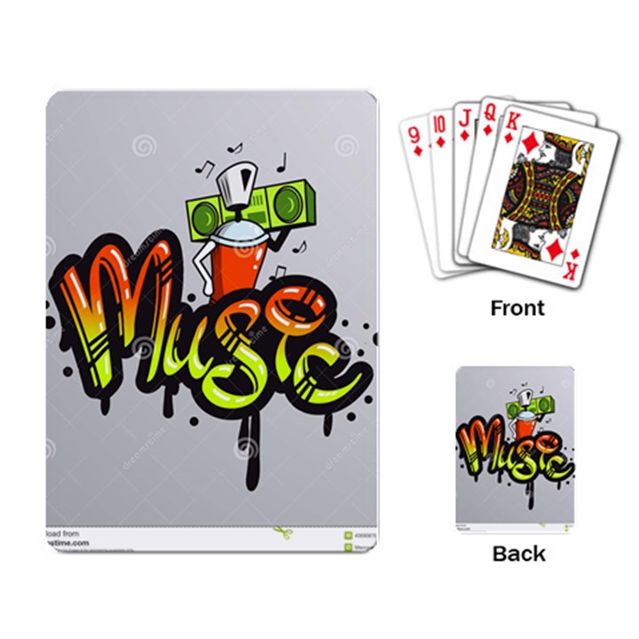 Graffiti Word Character Print Spray Can Element Player Music Notes Drippy Font Text Sample Grunge Ve Playing Card