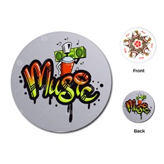 Graffiti Word Character Print Spray Can Element Player Music Notes Drippy Font Text Sample Grunge Ve Playing Cards (round) 