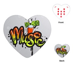 Graffiti Word Character Print Spray Can Element Player Music Notes Drippy Font Text Sample Grunge Ve Playing Cards (heart)  by Foxymomma