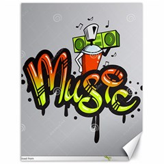 Graffiti Word Character Print Spray Can Element Player Music Notes Drippy Font Text Sample Grunge Ve Canvas 18  X 24   by Foxymomma