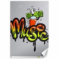 Graffiti Word Character Print Spray Can Element Player Music Notes Drippy Font Text Sample Grunge Ve Canvas 24  X 36  by Foxymomma