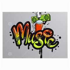 Graffiti Word Character Print Spray Can Element Player Music Notes Drippy Font Text Sample Grunge Ve Large Glasses Cloth (2-side)