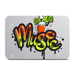 Graffiti Word Character Print Spray Can Element Player Music Notes Drippy Font Text Sample Grunge Ve Plate Mats by Foxymomma