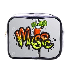 Graffiti Word Character Print Spray Can Element Player Music Notes Drippy Font Text Sample Grunge Ve Mini Toiletries Bags by Foxymomma