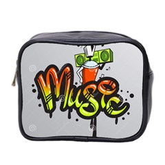 Graffiti Word Character Print Spray Can Element Player Music Notes Drippy Font Text Sample Grunge Ve Mini Toiletries Bag 2-side by Foxymomma