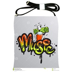 Graffiti Word Character Print Spray Can Element Player Music Notes Drippy Font Text Sample Grunge Ve Shoulder Sling Bags by Foxymomma