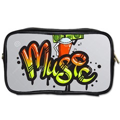 Graffiti Word Character Print Spray Can Element Player Music Notes Drippy Font Text Sample Grunge Ve Toiletries Bags by Foxymomma