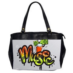 Graffiti Word Character Print Spray Can Element Player Music Notes Drippy Font Text Sample Grunge Ve Office Handbags (2 Sides)  by Foxymomma