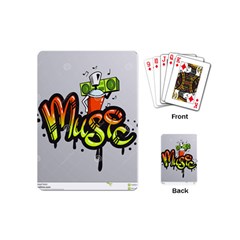 Graffiti Word Character Print Spray Can Element Player Music Notes Drippy Font Text Sample Grunge Ve Playing Cards (mini)  by Foxymomma