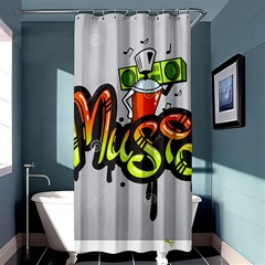 Graffiti Word Character Print Spray Can Element Player Music Notes Drippy Font Text Sample Grunge Ve Shower Curtain 36  X 72  (stall)  by Foxymomma