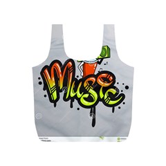 Graffiti Word Character Print Spray Can Element Player Music Notes Drippy Font Text Sample Grunge Ve Full Print Recycle Bags (s)  by Foxymomma