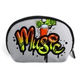 Graffiti Word Character Print Spray Can Element Player Music Notes Drippy Font Text Sample Grunge Ve Accessory Pouches (Large)  Front